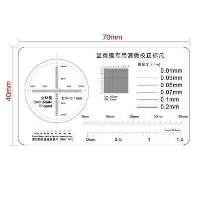 Calibration Ruler Transparent Film PET Microscope Micrometer Measurement Tape • 4.08£