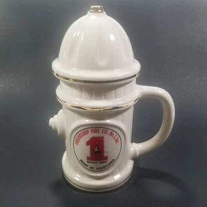 Vintage Firefighter Mug Stein Fire Hydrant w Lid PA Mount Joy Friendship Gold - Picture 1 of 10