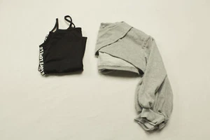 SHEIN Girls Drop Shoulder Hoodie & Graphic Dress Set CB7 Black/Gray Size 7 - Picture 1 of 7