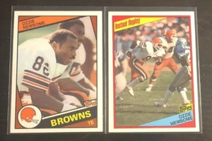 1984 Topps OZZIE NEWSOME 2 Card Lot #58 %59 Instant Replay Browns - Picture 1 of 2