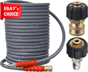 Pressure Washer Hose 50ft 3/8" M22 Quick Connect Hot Cold Water 4000 PSI - Picture 1 of 12