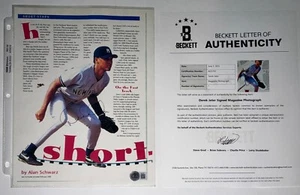 Derek Jeter Auto Autograph Signed Photo Page Sheet Beckett BAS 3767 - Picture 1 of 2