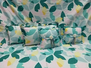 Luxury Sheets Set Queen Size 5pc with Pillow Covers & Cushions Glace Cotton. - Picture 1 of 9