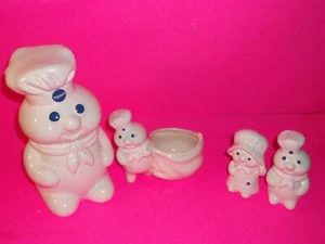 VINTAGE 1988 PILLSBURY DOUGHBOY COLLECTION 8'' BANK SALT/PEPPER /HOLDER - Picture 1 of 3