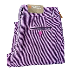Y2K Low Rise Pants Pop Punk 90s Grunge Pop Rock Vintage Pinstriped Hot Pink 2000 - Picture 1 of 9