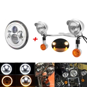 7" Headlight & Fog Passing Light  For Kawasaki Vulcan VN 800 900 1500 1600 1700 - Picture 1 of 12