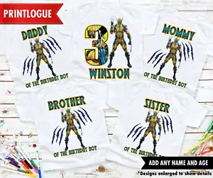Wolverine Birthday Shirt, Wolverine Family Shirt, Superhero Birthday Shirt - Picture 1 of 5