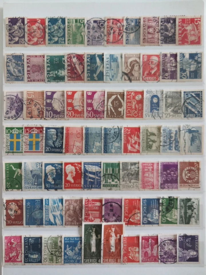 Sweden - Stamps - 70 Diff. All Large Commemorative  Used F/VF 1932 - 1965 - Image 1 of 1