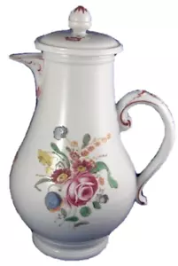 Antique 18thC Doccia Porcelain Lidded Coffee Pot Porzellan Kanne Ginori #2 - Picture 1 of 11