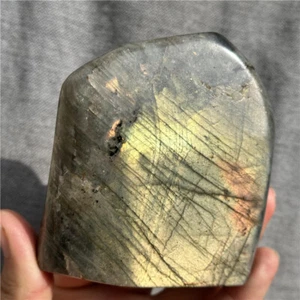 0.85LB Natural labradorite Stone Quartz Crystal Gem Healing Figurines XL2391-US - Foto 1 di 15