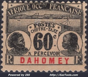 DAHOMEY TIMBRE TAXE N° 7 NEUF * AVEC CHARNIERE - Picture 1 of 2