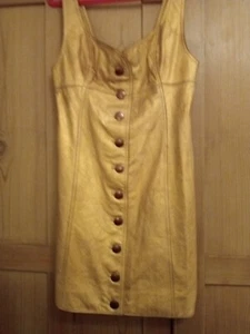 Free People Goldie Leather Dress Stunning Button Front BNWOT Size 8. - Picture 1 of 12