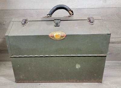 Vintage RARE Simonsen Metal Products Cantilever 4 Tray Tackle Tool Box 18x13x10 - Image 1 of 4