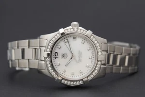 Tag Heuer Aquaracer Diamond Bezel &Dial 32mm WAF1313 Box Papers 6-Month Warranty - Picture 1 of 24