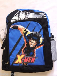 NEW WITH TAGS ~X-MEN ~ BLUE CANVAS BACKPACK W/ WATER BOTTLE 16" X 13" - Picture 1 of 4