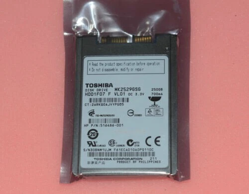 Toshiba 1.8" HDD MK2529GSGF 250GB 5400 rpm 8MB Micro mSATA Hard Disk Driver - Image 1 of 3