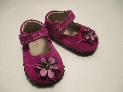 Pediped Infantil Niña 0-6 Mo.US 2.5-3.5 Cuero Púrpura Floral Mary Jane Cuna Zapatos Foto 1 de 4