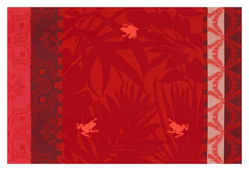 Placemats set of 8 red with acrylic coated cotton surface easy care Bahia red - Image 1 of 1