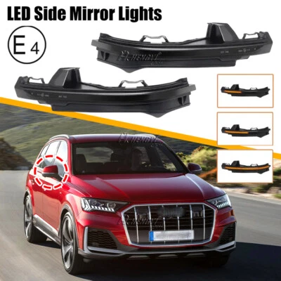 Sequential LED Mirror Turn Signal Lights For Audi Q7 SQ7 2016-22 Q5 SQ5 2018-22 - Image 1 of 4