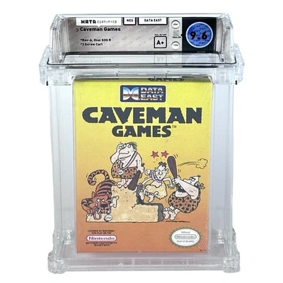 New NES Caveman Games WATA 9.6 Factory Sealed Graded Video Game 1990 DataEast - Image 1 of 4