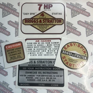 Juego de calcomanías Briggs & Stratton 170702 7 hp Mustang, Murray, MTD y otros - Imagen 1 de 1