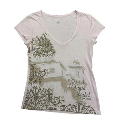 Banana Republic Shirt Womens Medium M Pink Hotel Santa Isabel Havana Cuba - Image 1 of 4
