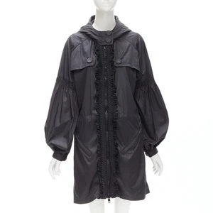 STELLA MCCARTNEY ADIDAS pleated ruffle light nylon windbreaker anorak jacket S - Picture 1 of 11