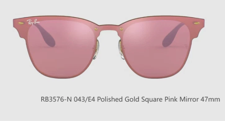 Gafas de sol Ray-Ban RB3576N Blaze Clubmaster marco dorado rosa lente espejo Foto 1 de 1
