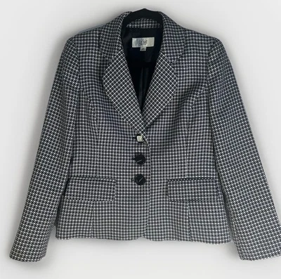 Chaqueta Blazer Le Suit Blanco y Negro Petite 8P Foto 1 de 4