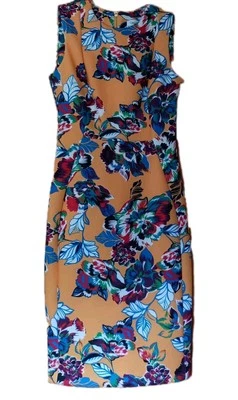Calvin Klein Scuba Floral Print Knee Length Sheath Dress Womens Size 2 NWT!  - Image 1 of 4