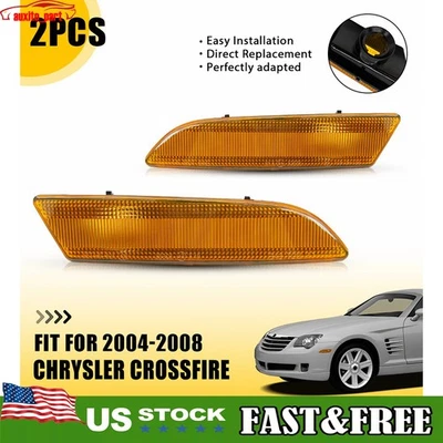 For 2004-2008 Chrysler Crossfire Amber Front Bumper Reflector Side Marker Lights - Imagem 1 de 4