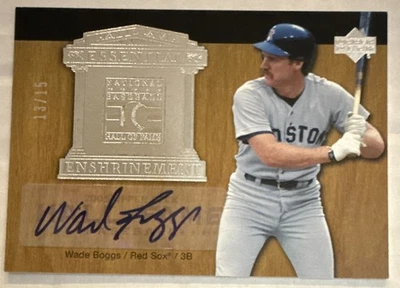 Wade BOGGS🔥2005 UD Hall Of Fame Baseball Silver Enshrinement AUTO #EE-WB1 13/15 - Image 1 of 2