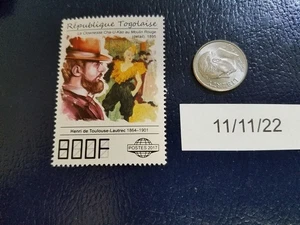 Henri de Toulouse-Lautrec Der Clown 2017 Republique Togolaise Briefmarke - Bild 1 von 1