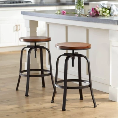 Elm Lane Bronze Swivel Bar Stools 29" High Set of 2 for Kitchen Counter Island - Image 1 of 4