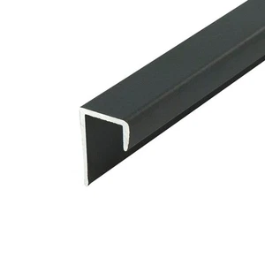 Outwater J Channel Fits Material 1/2 Inch Thick Black Aluminum Cap Moulding - Picture 1 of 3
