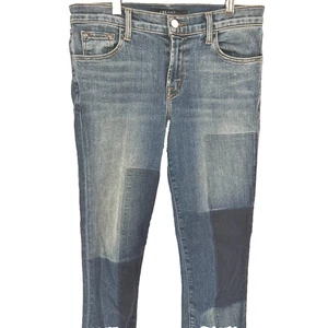 J Brand Jeans Size 26 Medium Wash Mid Rise Skinny Raw Hem - Picture 1 of 12