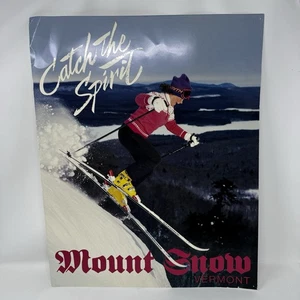 Mount Snow Vermont Catch the Spirit Poster Vintage 15,5” X 19,5” Mt Snow Vermont - Foto 1 di 14
