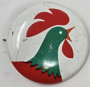 Pinback de botón de 1" de gallo publicitario de cereales vintage de Kellogg's años 60 - Imagen 1 de 3