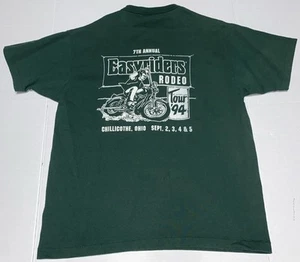 T-shirt vintage anni 90 Easyriders Rodeo Ohio Henley punto singolo double face L - Foto 1 di 15