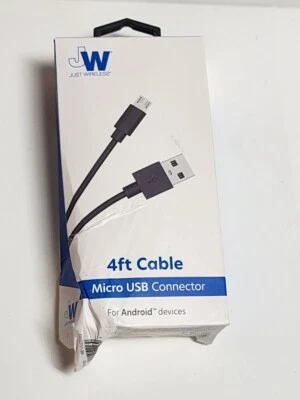 4ft Micro USB to USB-C PVC Cable by Just Wireless - BLK - Image 1 of 4