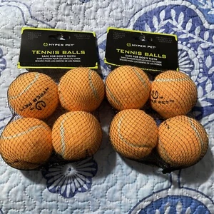 Hyper Pet Dog Tennis Ball Pack Of 8 2.5 Inch Orange Play Toy Puppy Launcher Ball - Picture 1 of 5