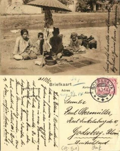 indonesia, JAVA SOERABAIA, Native Money Changers (1914) Postcard - Picture 1 of 3