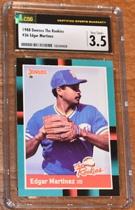 1988 Donruss The Rookies #36 Edgar Martinez - HOF - CSG 3.5 VG+ - Picture 1 of 2