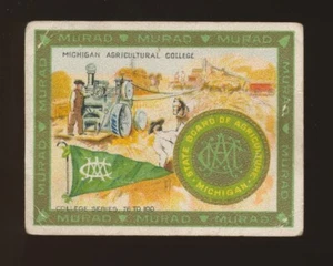 1910 T51 Murad COLLEGE SERIES (76-100) -MICHIGAN AGRICULTURAL (Michigan State) - Picture 1 of 2