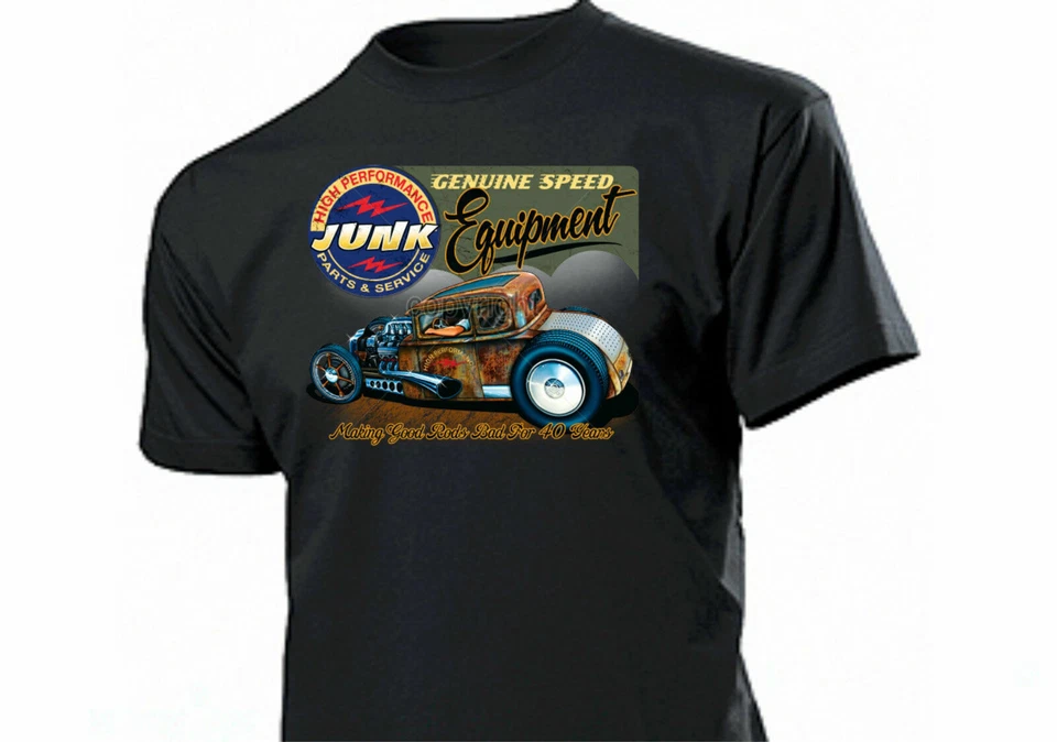 Camisa Hot Rod Garage Rat Rockabilly Personalizada Chatarra Cabeza Plana Genuina Equipo de Velocidad Foto 1 de 1