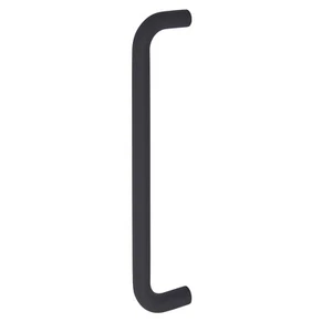Black Door Pull Handles with 300mm Centres and Matte Black Rubber Finish - Picture 1 of 2
