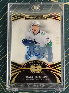 2021-22 UD Ultimate Collection Introductions - Black - Vasily Podkolzin - 02/10 - Picture 1 of 3