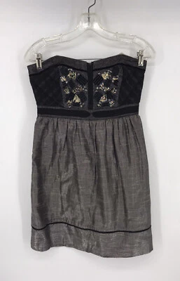 Vestido para mujer Staring at Stars talla 2 negro plateado funda sin tirantes lentejuelas usado en excelente estado Foto 1 de 3