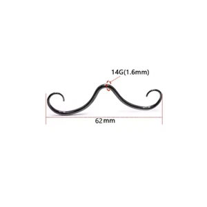 Bigote Tabique Anillo Piercing Divertido Anillo Nariz Joyería Corporal - Imagen 1 de 2