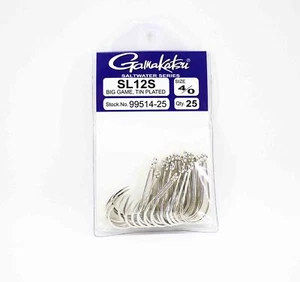 Gamakatsu SL12S Big Game Tin Plated Hook Size 4/0 , 25 Per pack (6856) - Picture 1 of 6